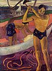 Man with Scythe Paintings - Man with an Ax by Paul Gauguin
